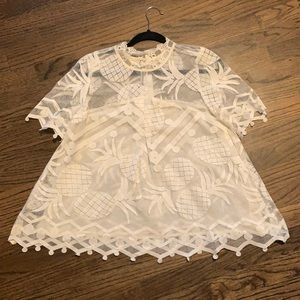 Anthropologie Lace Swing Top